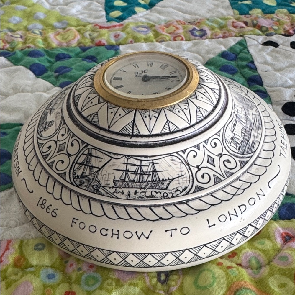 Vintage Great Tea Race 1866 Commemorative Desk Clock & Paperweight Nautical Chic - Picture 5 of 7